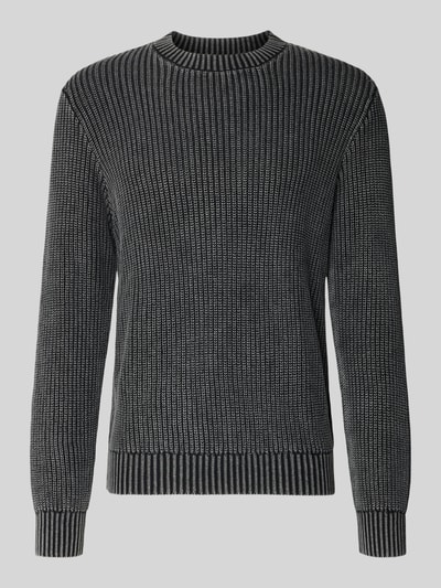 Produktfoto, Strickpullover mit gerippten Abschlüssen von Antony Morato, bawełna, krój regular fit, prążkowane wykończenia, Długość tyłu w rozmiarze M: 70 cm, Długość rękawów w rozmiarze M: 69 cm
