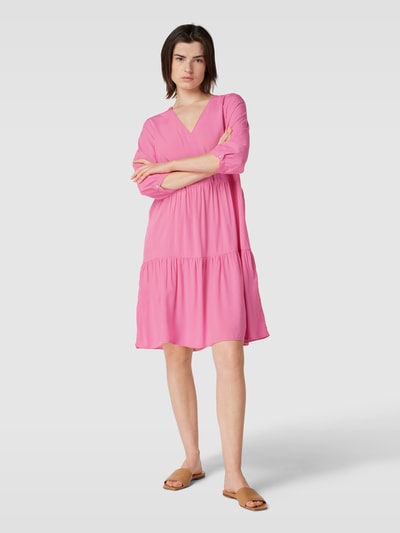 Montego Knielanges Kleid aus Viskose im Stufen-Look Pink 1