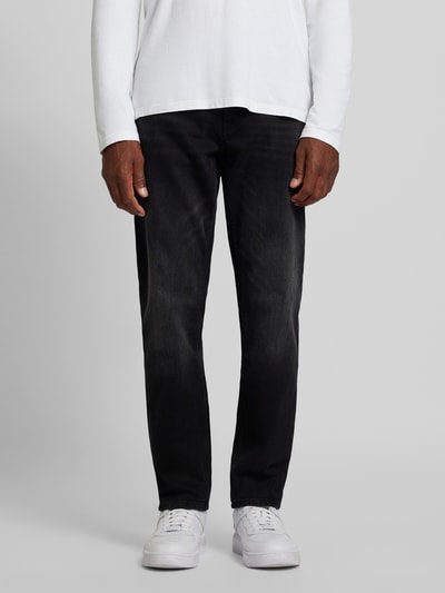 HUGO Tapered fit jeans in 5-pocketmodel Zwart - 4