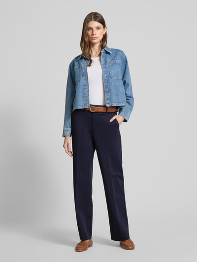 STEHMANN Straight Leg Stoffhose mit Eingrifftaschen Modell 'Fenja' Marine 1