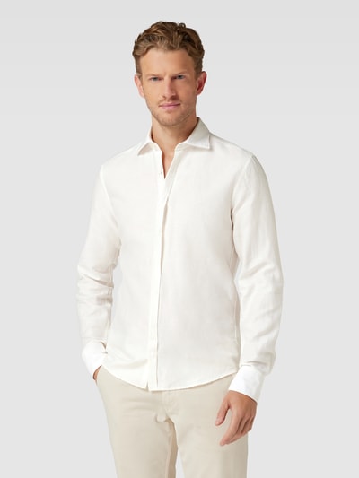 Eterna Slim Fit Premium Shirt  mit Premium Leinen-Anteil Modell 'Kent' Beige 4