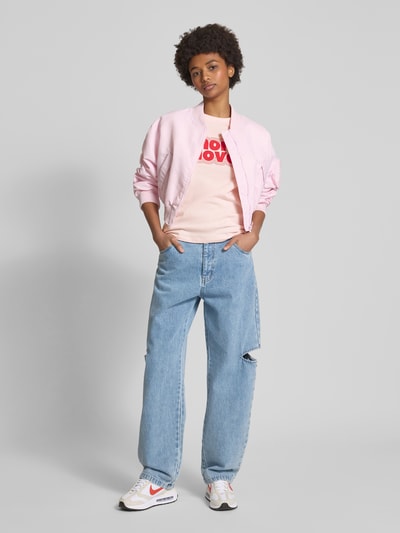 Pieces T-shirt o kroju regular fit z czystej bawełny model ‘TAMERA’ Różowy 1