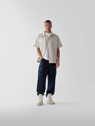 Jacquemus Cargohose mit Kontraststreifen Marine 1