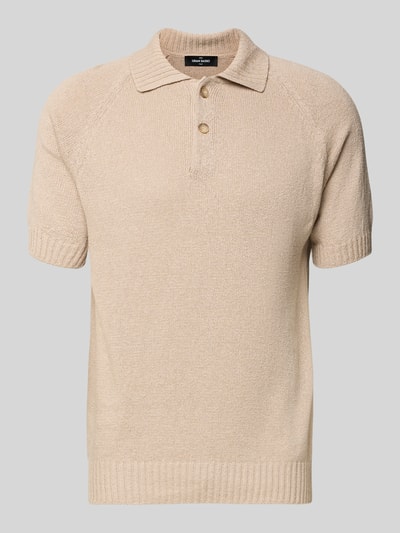 Produktfoto, Regular Fit Poloshirt aus Baumwoll-Kaschmir-Mix mit Knopfleiste von GRAN SASSO in Beige, feine Stricktextur, kurze Ärmel
