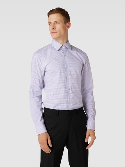 BOSS Slim Fit Koszula biznesowa ze wzorem w kratę model ‘Hank’ Jasnofioletowy 4