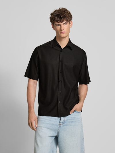 Only & Sons Relaxed Fit Freizeithemd mit 1/2-Arm Modell 'BOYY' Black 4