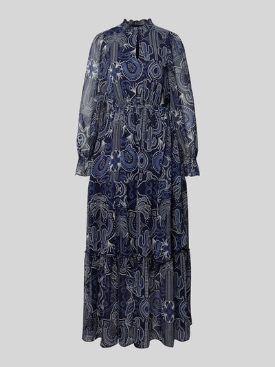 Oui Maxi-jurk met druppelvormige hals Donkerblauw - 2