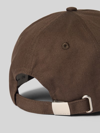 Productfoto, bruine Größenverstellbare Cap met labelstitching van CK Calvin Klein, puur katoen, verstevigde klep, in grootte verstelbaar