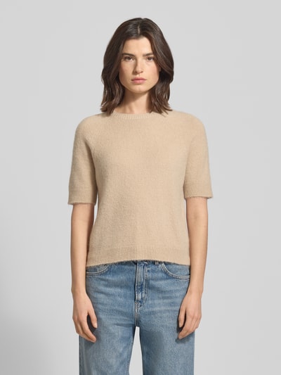 Rich & Royal Gebreid shirt met ronde hals en 1/2-mouwen Zand - 4