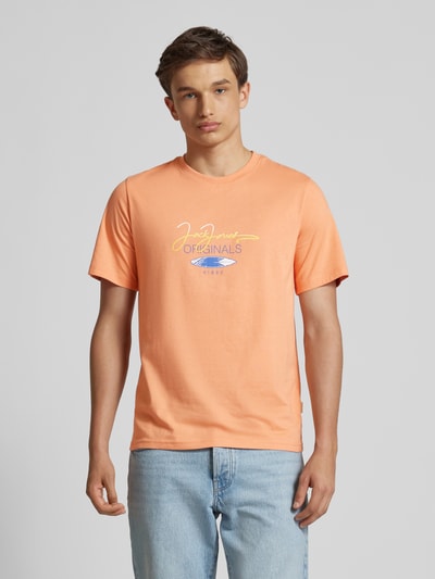 Jack & Jones T-Shirt mit Label-Print Modell 'CYRUS' Apricot 4