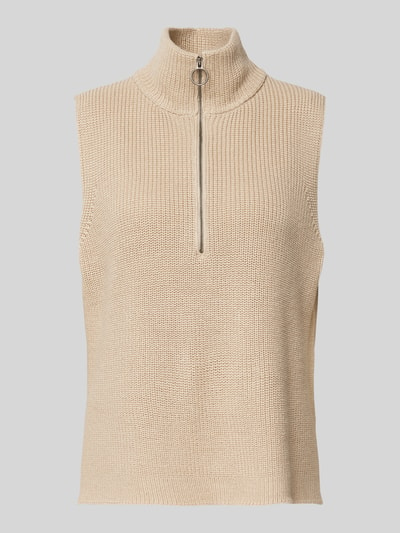 Soyaconcept Pullunder mit kurzem Reißverschluss Modell 'Julia' Beige 1