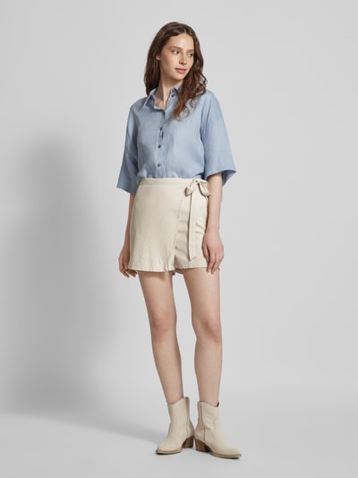 Vero Moda Spódnica mini z wysokim stanem i wiązanym paskiem model ‘MYMILO’ Szarobrązowy 1