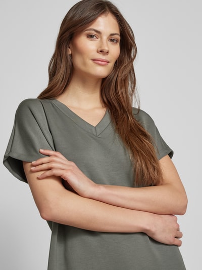 Soyaconcept T-Shirt-Kleid mit Kappärmeln Modell 'BANU' Khaki 3