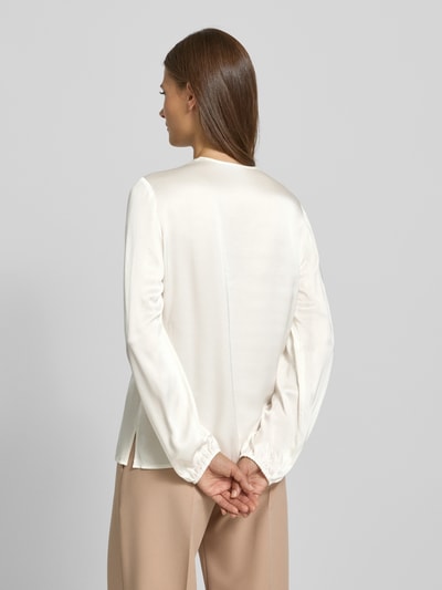 comma Regular Fit Bluse aus Viskose mit gelegten Falten Weiss 5