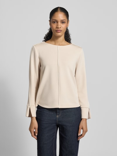 s.Oliver BLACK LABEL Regular Fit Sweatshirt mit Kontrastnähten Beige 4