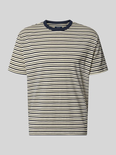 Produktfoto, Regular Fit T-Shirt mit Viskose-Anteil von MCNEAL, Streifen-Muster, Rundhalsausschnitt, kurzärmlig, Material-Mix