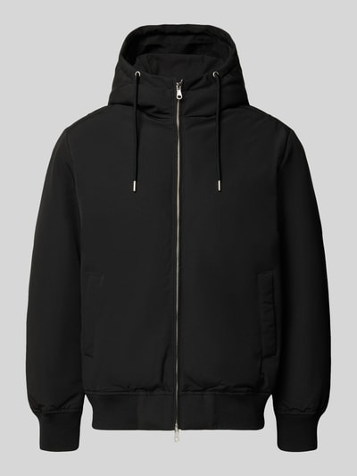 Produktfoto, Jacke mit Kapuze und Eingrifftaschen Modell 'TRACE' von JACK & JONES in Schwarz, Reißverschluss, Regular Fit, glatte Struktur