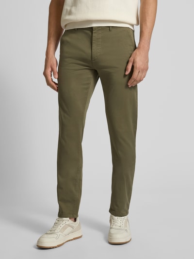 BOSS Orange Slim Fit Chino aus Baumwoll-Mix Oliv 4