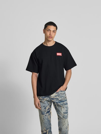 Diesel T-Shirt mit Label-Stitching Black 4
