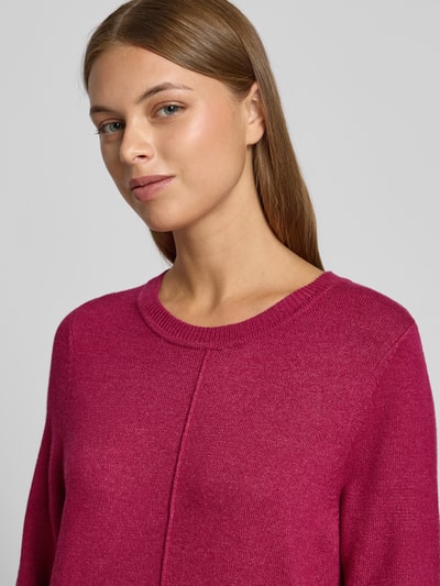 Christian Berg Woman Sukienka z dzianiny o długości do kolan z okrągłym dekoltem Fuksjowy melanż 3