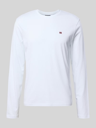 Napapijri Longsleeve mit Logo-Stitching Modell 'Salis' Weiss 2