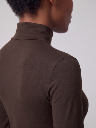 s.Oliver RED LABEL Pullover mit Rollkragen Jersey-Qualität Dunkelbraun 3