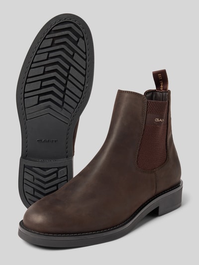 Gant Chelsea boots met logostitching, model 'Prepdale' Donkerbruin - 4