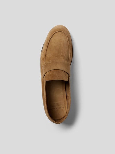 Officine Creative Penny Loafer aus Veloursleder Mittelbraun 5