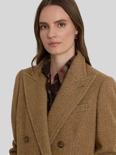 Lauren Ralph Lauren Mantel aus Wolle mit doppelreihiger Knopfleiste Camel 3