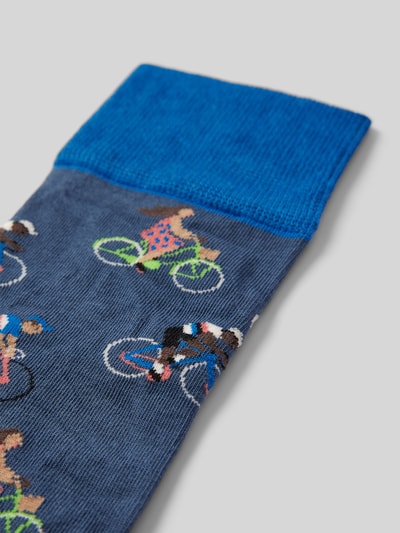 DillySocks Skarpety z wyhaftowanym motywem model ‘Blue Bike’ Niebieski 2