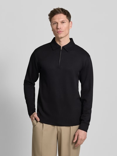 Selected Homme Regular Fit Poloshirt aus Viskose-Mix Modell 'EMANUEL' Black 4