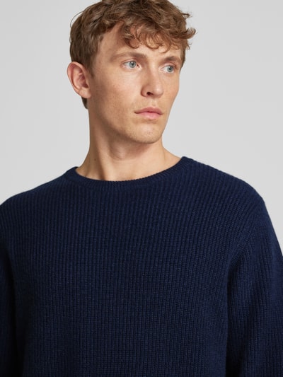 Fynch-Hatton Strickpullover mit Rundhalsausschnitt Marine 3