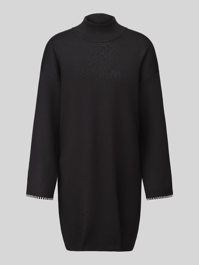 Jake*s Collection Strickkleid mit geripptem Stehkragen Black 2