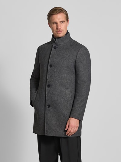 MCNEAL Lange jas met opstaande kraag en steekzakken Antraciet - 4