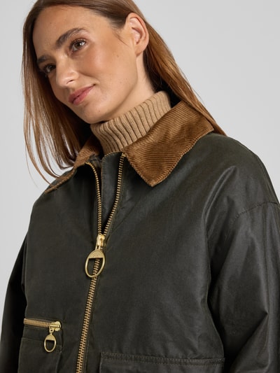 Barbour Bomberka o kroju regular fit z czystej woskowanej bawełny model ‘MAXINE’ Oliwkowy 3