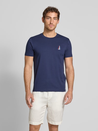 Zeybra T-shirt z wyhaftowanym motywem Granatowy 4