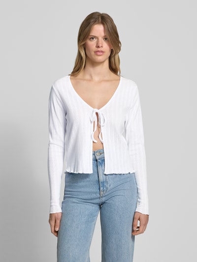 Only Regular Fit Cardigan aus reiner Baumwolle Modell 'CARLOTTA' Weiss 4