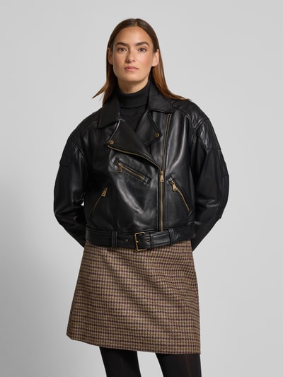 Lauren Ralph Lauren Bikerjacke aus Lammleder Modell 'GLANCEE' Black 4