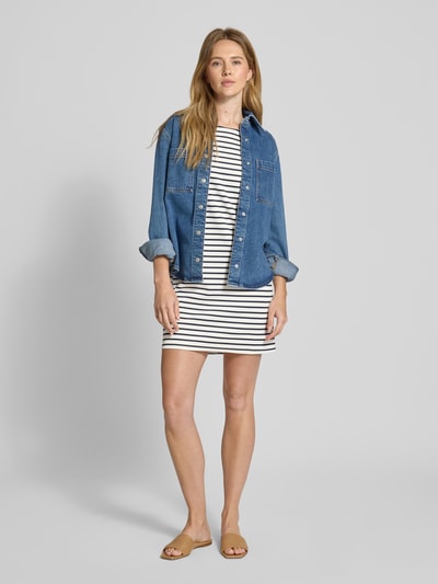 Vero Moda Oversized Minikleid mit Allover-Muster Modell 'ABBY' Weiss 1