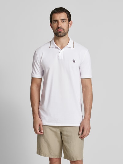 PAUL SMITH Regular Fit Poloshirt mit Motiv-Badge Offwhite 4
