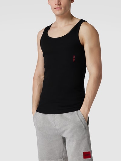 HUGO Tanktop mit Label-Print im 2er-Pack Black 4