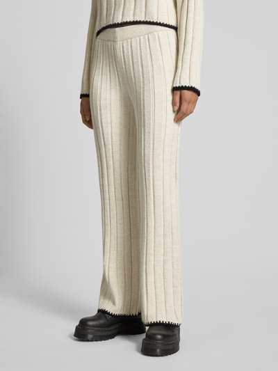 Only Regular fit bell bottom in riblook, model 'CHICK' Offwhite - 4