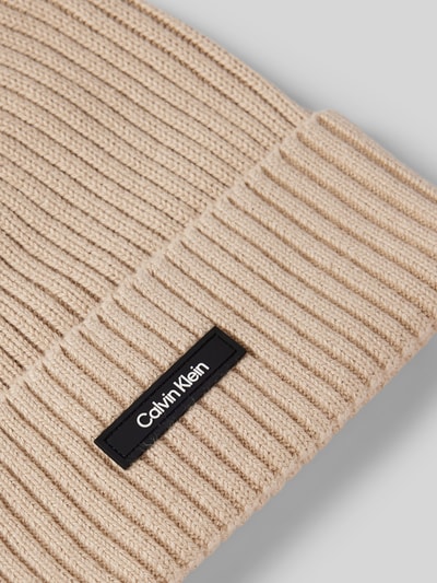 CK Calvin Klein Mütze mit Label-Patch Modell 'Essential' Beige 2