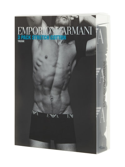 Emporio Armani Obcisłe bokserki z dodatkiem streczu w zestawie 3 szt. Czarny 2