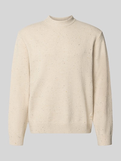 Produktfoto, Regular Fit Strickpullover mit Rundhalsausschnitt von JACK & JONES in Creme, Baumwoll-Mix mit gerippten Abschlüssen