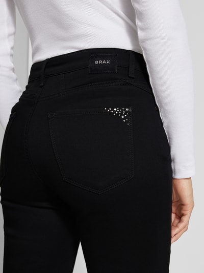 Brax Slim fit jeans met riemlussen, model 'Style.Mary Thermo' Zwart - 3