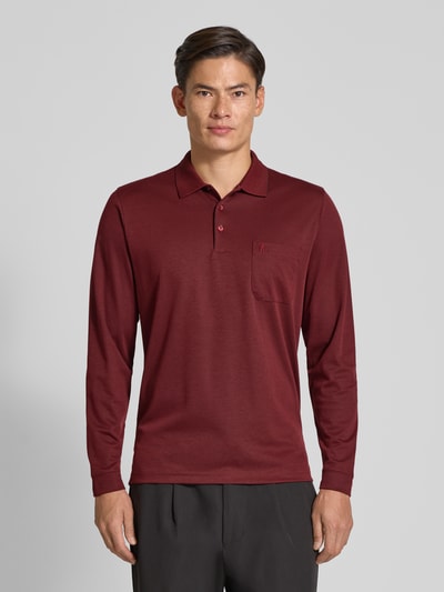 RAGMAN Regular fit poloshirt met borstzak Bordeaux - 4