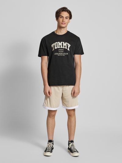 Tommy Jeans T-shirt met labelprint Zwart - 1