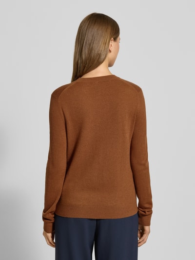 Stefanel Strickpullover aus Wolle mit Rundhalsausschnitt Dunkelbraun 5