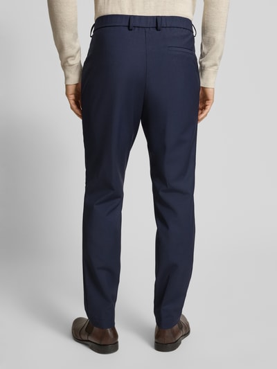 BOSS Slim fit pantalon van scheerwolmix, model 'GENIUS' Marineblauw - 5